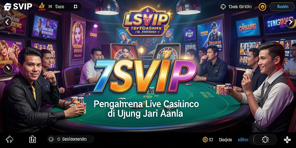 Screenshot 7SVIP menunjukkan dealer langsung yang menyenangkan dalam permainan kasino.