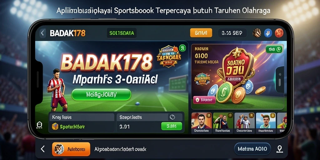 Tampilan antarmuka aplikasi BADAK178 dengan fitur taruhan olahraga.