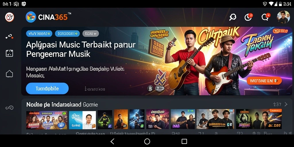 Tampilan gameplay CINA365 yang menarik untuk penggemar musik.