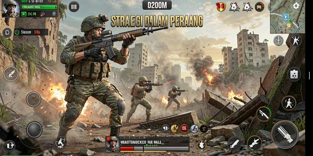 Gameplay menegangkan di dunia D200M yang penuh strategi.