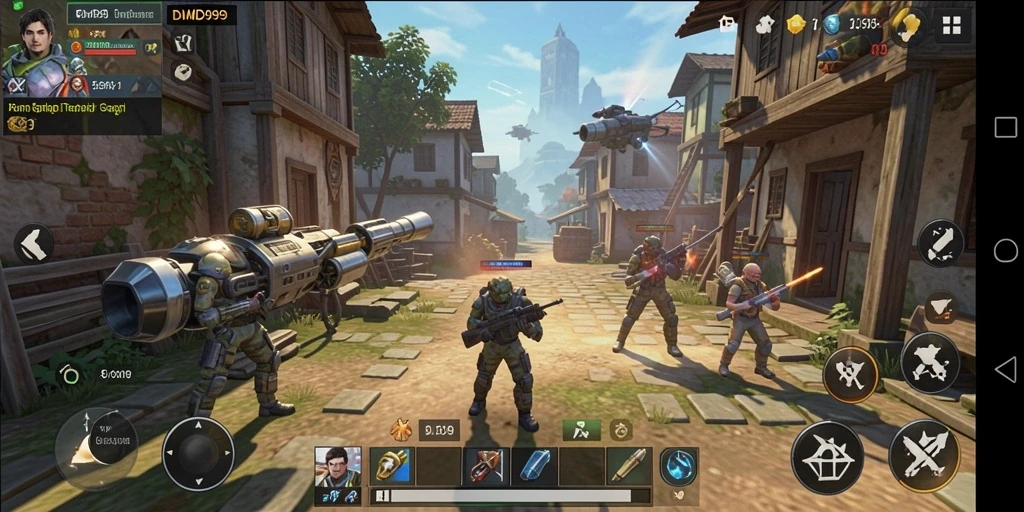 Screenshot gameplay DMD999 yang menunjukkan pertarungan strategis.