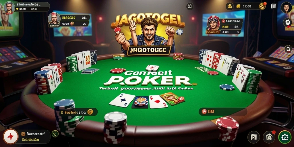 Screenshot gameplay JAGOTOGEL menampilkan aksi mendebarkan di meja Poker.