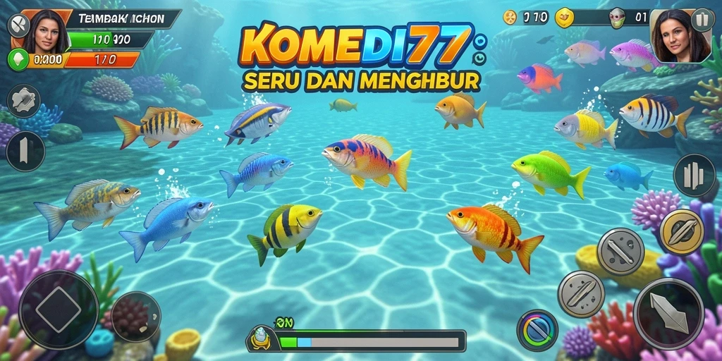 Tampilan menarik dari gameplay Tembak Ikan di KOMEDI77.