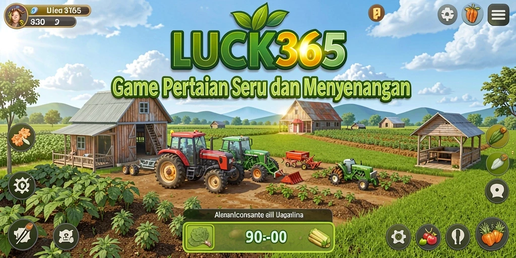 Screenshot gameplay LUCK365 dengan suasana pertanian yang ceria.