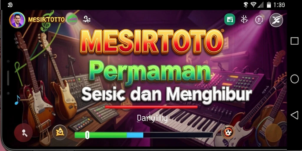 Screenshot gameplay MESIRTOTO dengan interaksi musik yang seru.