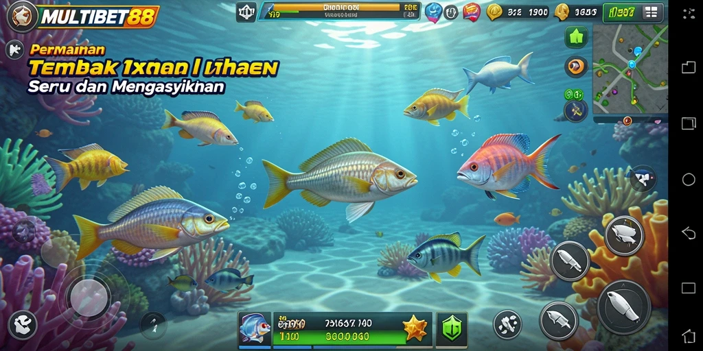 Tangkapan layar <strong>MULTIBET88</strong> menampilkan aksi seru dalam permainan Tembak Ikan.