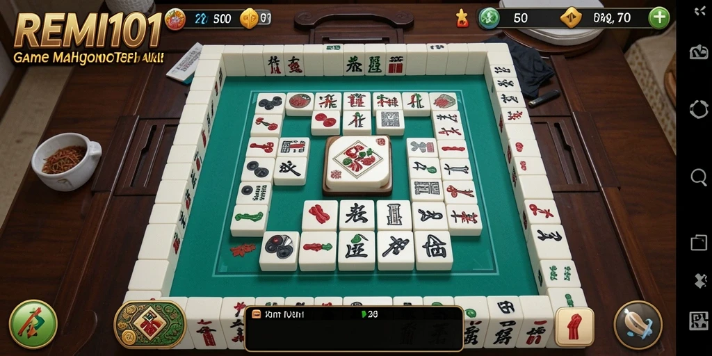 Tampilan menarik dari gameplay Mahjong di REMI101.