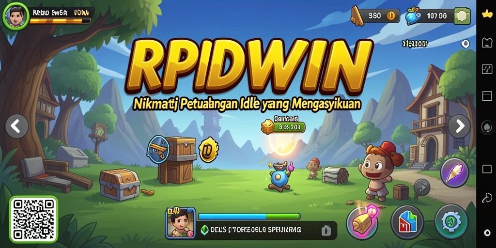 Screenshot gameplay RPIDWIN dengan elemen permainan Idle yang menarik.