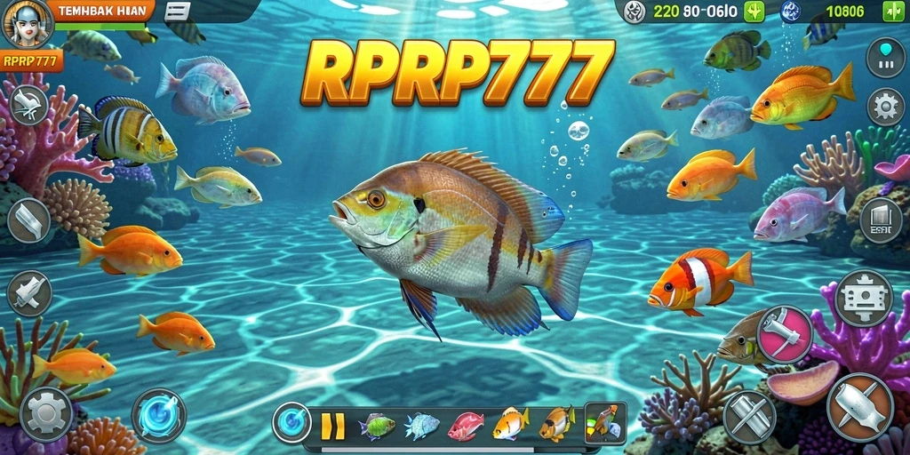 Tampilan screenshot RPRP777 menampilkan gameplay seru Tembak Ikan.