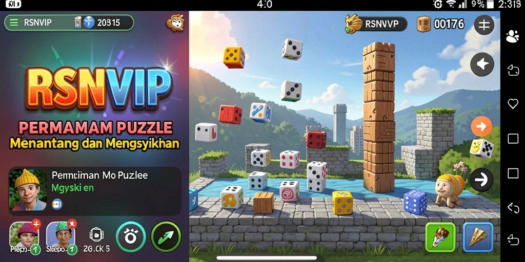 Tampilan gameplay RSNVIP yang menarik dengan teka-teki yang memikat.