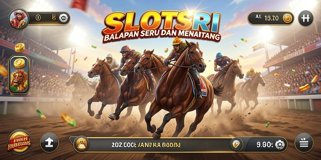 Gameplay balapan SLOTSRI yang penuh aksi.