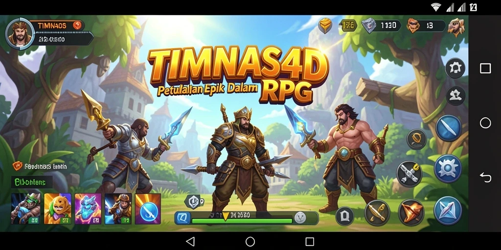 Tampilan aksi seru dalam TIMNAS4D yang menghadirkan gameplay RPG menarik.