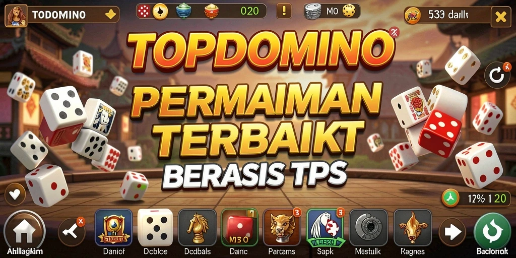 Tangkapan layar permainan TOPDOMINO yang menunjukkan aksi seru dalam permainan TPS.
