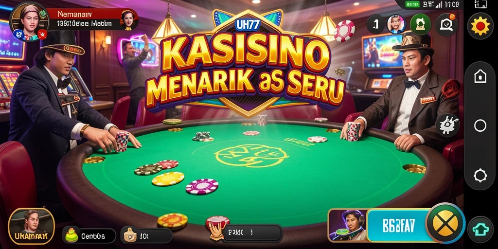 Tampilan gameplay UH77 yang menampilkan suasana kasino yang seru.