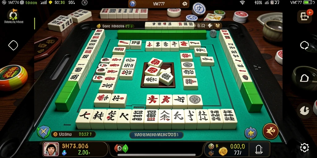 Tampilan gameplay VM777 dengan grafis Mahjong yang menawan.