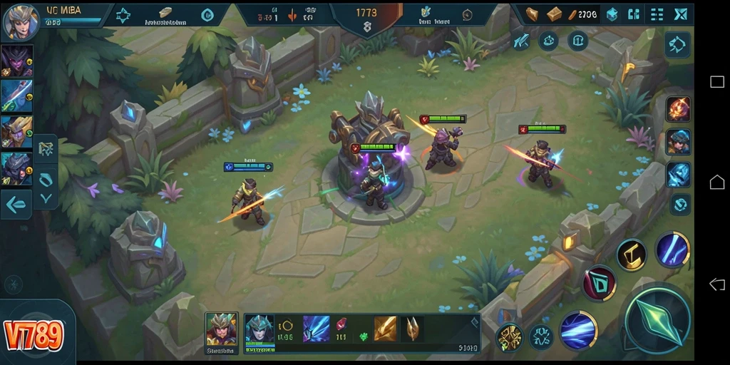 Tangkapan layar utama VT789 menampilkan aksi pertempuran yang mendebarkan dalam game MOBA.